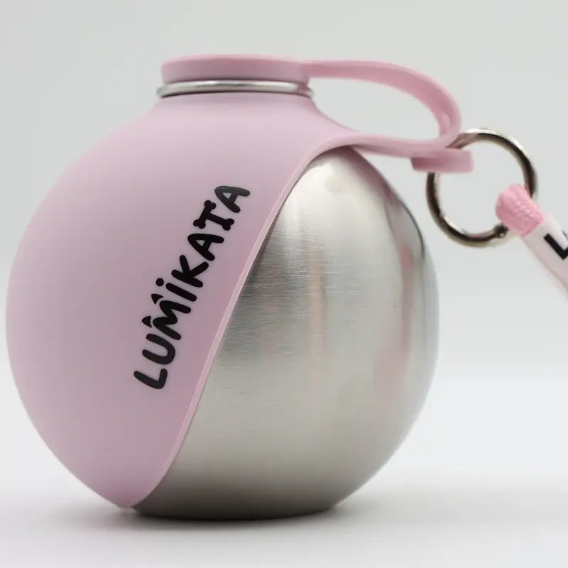 Lumikata 2-In-1 Portable Dog Water Bottle - 10Oz Stainless Steel, Silicone Foldable Bowl Mode, Leak-Proof Water Ball, Small Dog Walking & Pet Feeding Supplies, Water Bottles